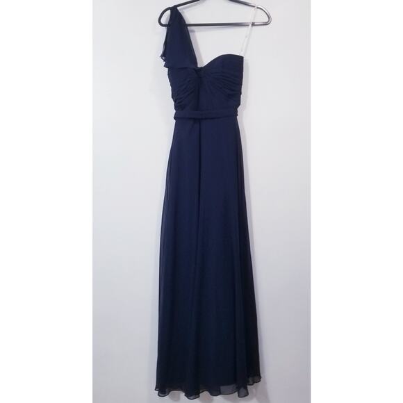 Jenny Packham Bridesmaid One Shoulder Long Gown Dress - Picture 9 of 12